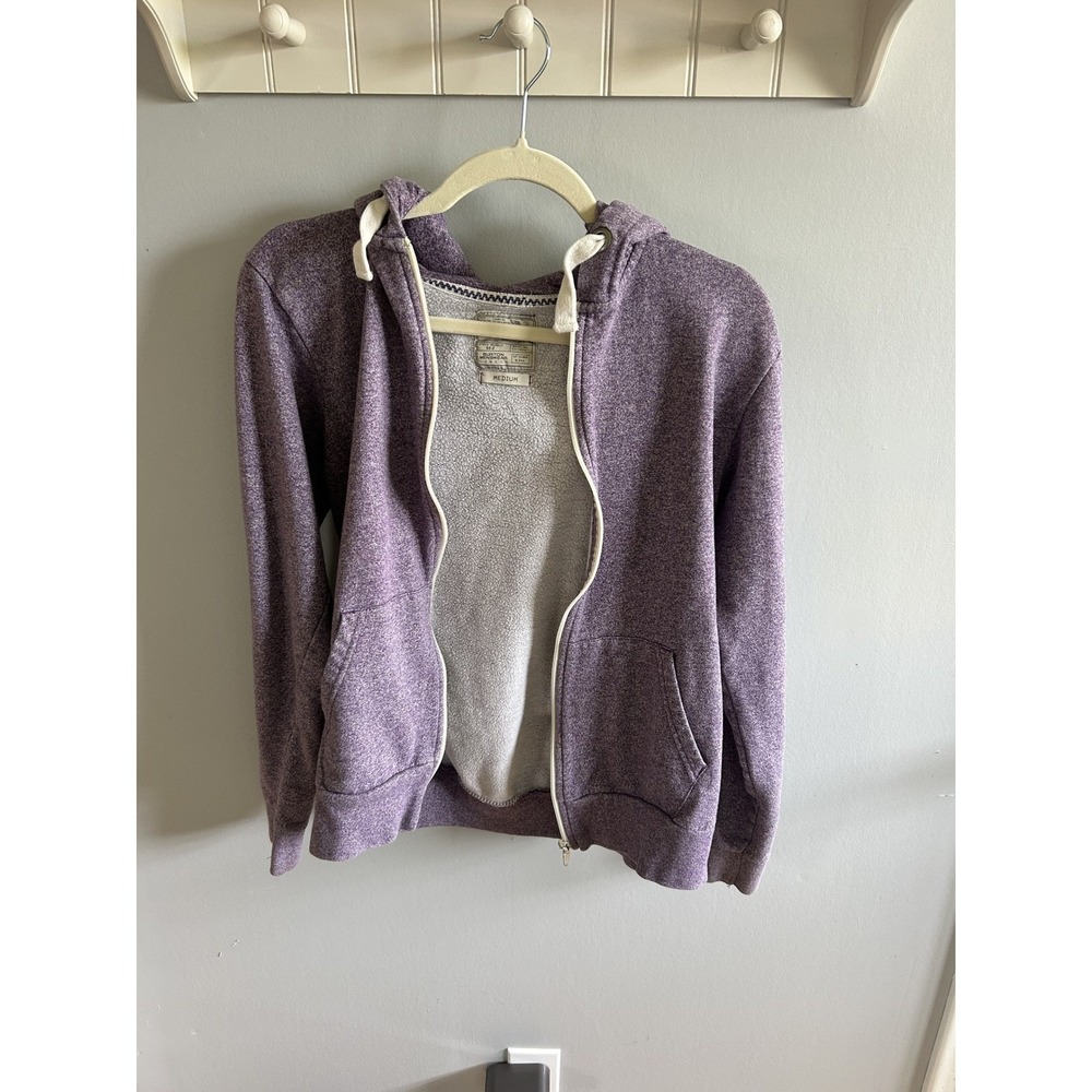 Burton London Purple Heathered Zip Up Hoodie Sweatshirt Mens Medium